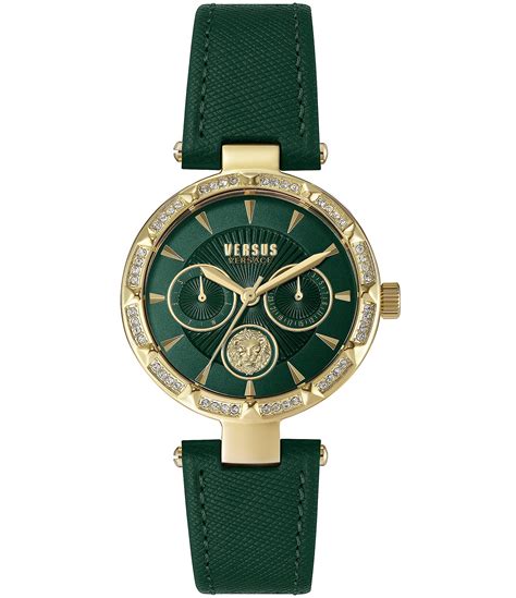 sertie versace watch|Versus by Versace Women's Sertie Green Leather Strap Watch .